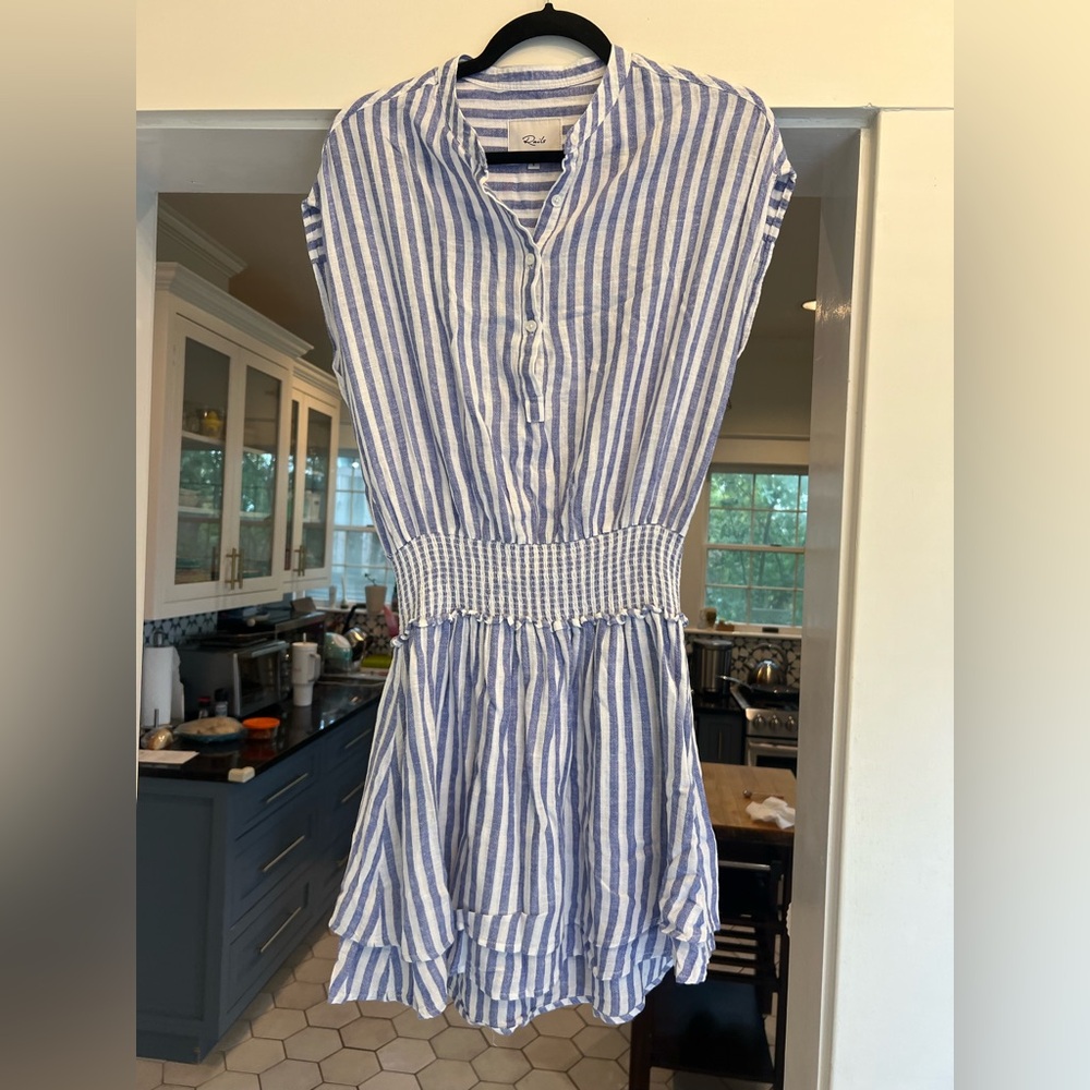 Rails Blue and White Striped Mini Dress